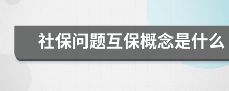 社保问题互保概念是什么