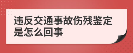 违反交通事故伤残鉴定是怎么回事