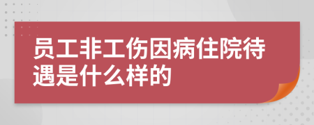 员工非工伤因病住院待遇是什么样的