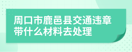 周口市鹿邑县交通违章带什么材料去处理