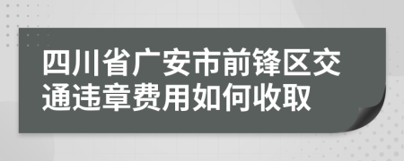 四川省广安市前锋区交通违章费用如何收取