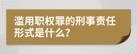 滥用职权罪的刑事责任形式是什么？