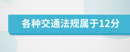 各种交通法规属于12分