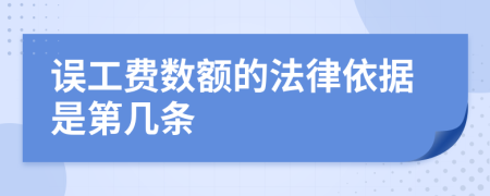 误工费数额的法律依据是第几条