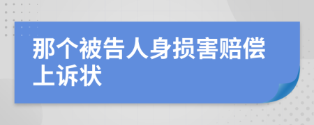 那个被告人身损害赔偿上诉状