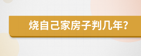 烧自己家房子判几年？