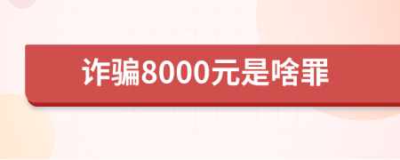 诈骗8000元是啥罪