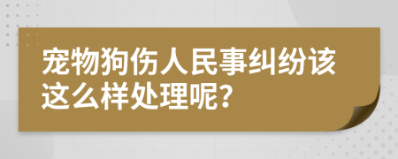 宠物狗伤人民事纠纷该这么样处理呢？