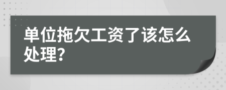 单位拖欠工资了该怎么处理？