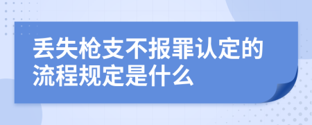 丢失枪支不报罪认定的流程规定是什么