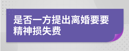 是否一方提出离婚要要精神损失费