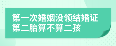 第一次婚姻没领结婚证第二胎算不算二孩