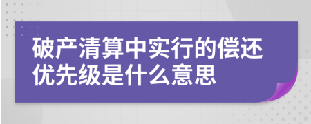 破产清算中实行的偿还优先级是什么意思