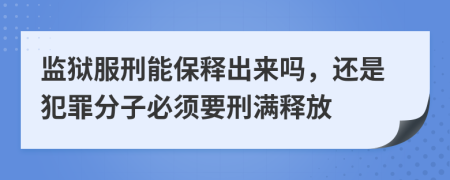 监狱服刑能保释出来吗，还是犯罪分子必须要刑满释放