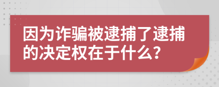 因为诈骗被逮捕了逮捕的决定权在于什么？