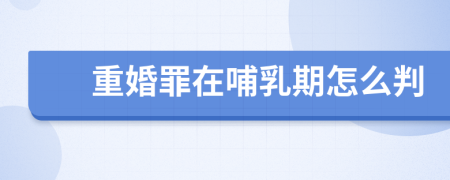 重婚罪在哺乳期怎么判