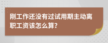 刚工作还没有过试用期主动离职工资该怎么算？