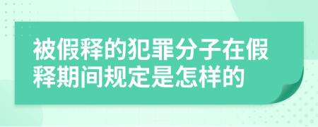 被假释的犯罪分子在假释期间规定是怎样的