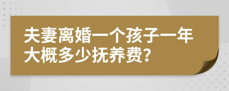 夫妻离婚一个孩子一年大概多少抚养费？