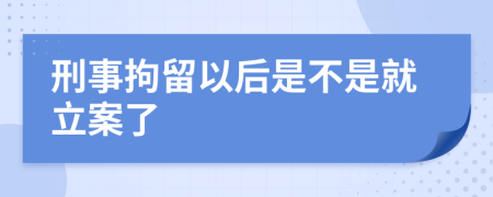 刑事拘留以后是不是就立案了