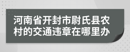 河南省开封市尉氏县农村的交通违章在哪里办