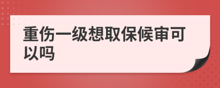 重伤一级想取保候审可以吗