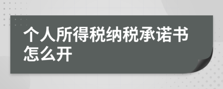 个人所得税纳税承诺书怎么开