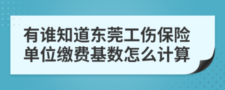 有谁知道东莞工伤保险单位缴费基数怎么计算