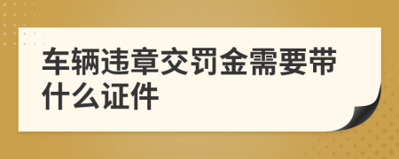 车辆违章交罚金需要带什么证件