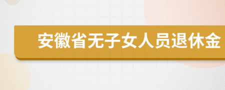 安徽省无子女人员退休金