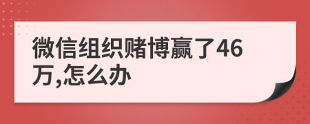 微信组织赌博赢了46万,怎么办