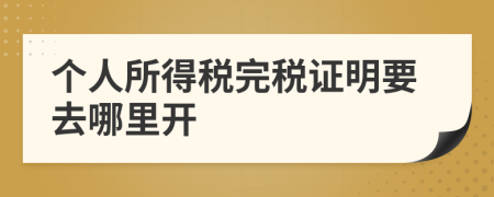 个人所得税完税证明要去哪里开