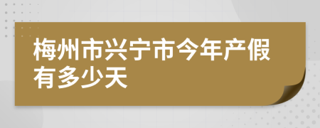 梅州市兴宁市今年产假有多少天