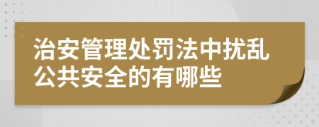 治安管理处罚法中扰乱公共安全的有哪些