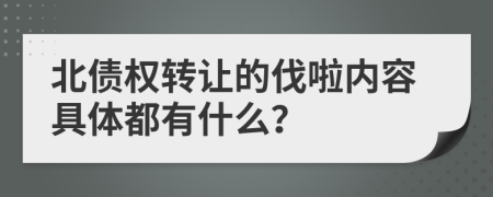 北债权转让的伐啦内容具体都有什么？