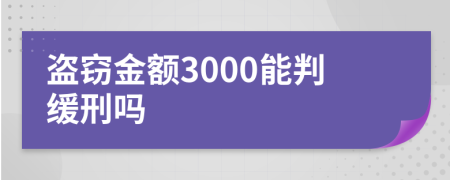 盗窃金额3000能判缓刑吗