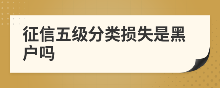 征信五级分类损失是黑户吗