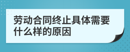 劳动合同终止具体需要什么样的原因