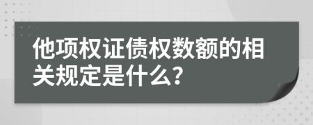 他项权证债权数额的相关规定是什么？