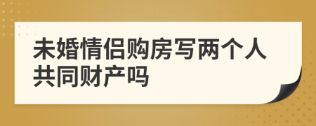 未婚情侣购房写两个人共同财产吗