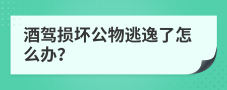 酒驾损坏公物逃逸了怎么办？