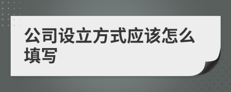 公司设立方式应该怎么填写