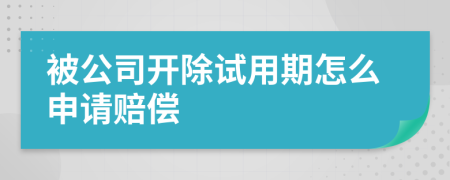 被公司开除试用期怎么申请赔偿