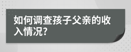 如何调查孩子父亲的收入情况?