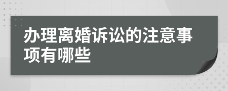 办理离婚诉讼的注意事项有哪些