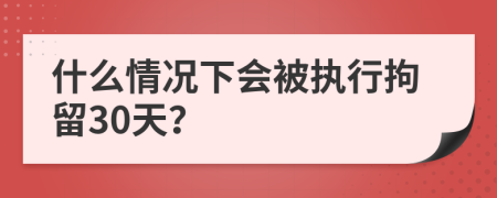 什么情况下会被执行拘留30天？