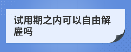 试用期之内可以自由解雇吗