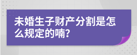 未婚生子财产分割是怎么规定的喃？