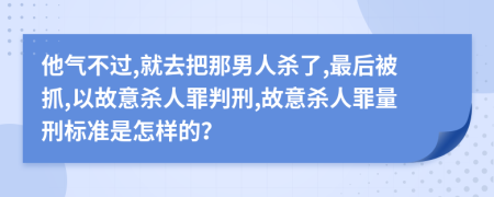 他气不过,就去把那男人杀了,最后被抓,以故意杀人罪判刑,故意杀人罪量刑标准是怎样的？