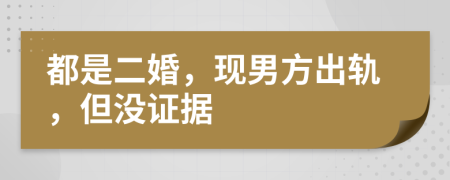 都是二婚，现男方出轨，但没证据